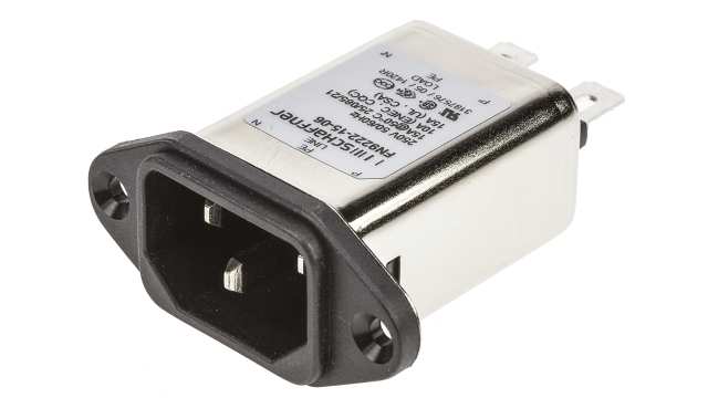 Schaffner 15A, 250 V ac Male Panel Mount IEC Filter FN9222-15-06, Faston None Fuse | FN9222-15-06