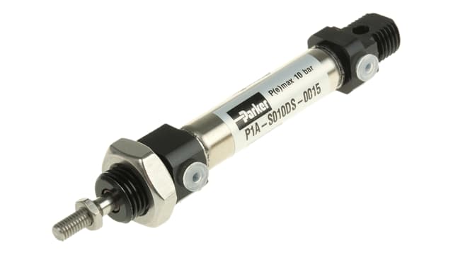 Parker 15 mm Pneumatic Piston Rod Cylinder - P1A Series, Double Acting Acting | P1A-S010DS-0015