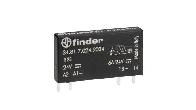 Finder 34 Series Solid State Relay, 6 A Load, PCB Mount, 24 V dc Load, 30 V Control | 34.81.7.024.9024