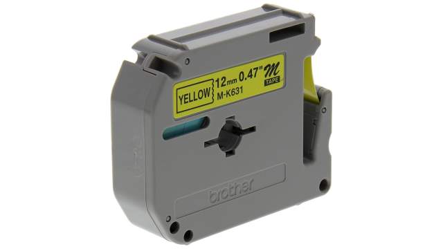 Brother Black on Yellow Label Printer Tape, 8 m Length, 12 mm Width | MK631BZ