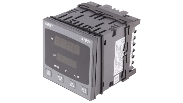 West Instruments P4100 PID Temperature Controller, 96 x 96 (1/4 DIN)mm, 1 Output Linear, 100 → 240 V ac Supply Voltage | P4100-2700-0000