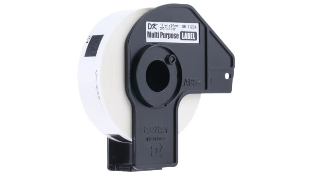 Brother White Black Print Label Roll, 54 mm Width, 400 Per Roll Qty, 54 mm | DK 11204