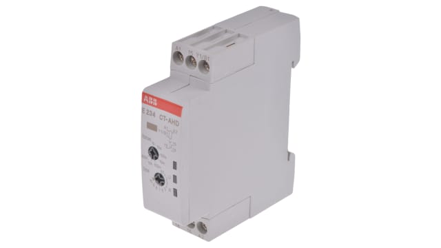 ABB DIN Rail Mount Timer Relay, 24 → 240 V ac, 24 → 48V dc, 1-Contact, 0.05 s → 100h, 1-Function, | 1SVR500110R0000  CT-AHD.12