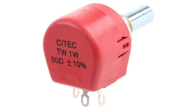 TE Connectivity TW 50Ω Rotary Potentiometer 1-Gang Panel Mount, TW1500KA | TW1500KA