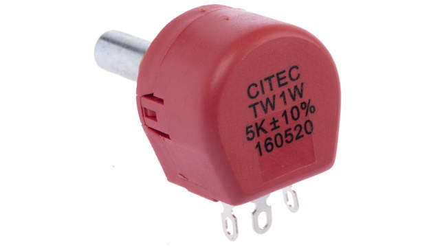 TE Connectivity TW 5kΩ Rotary Potentiometer 1-Gang Panel Mount, TW1502KA | TW1502KA