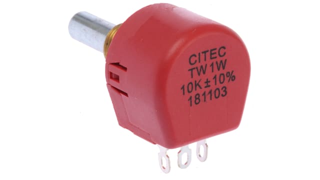 TE Connectivity TW 10kΩ Rotary Potentiometer 1-Gang Panel Mount, TW1103KA | TW1103KA