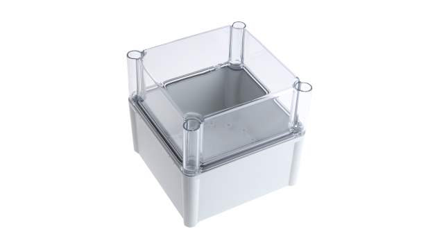 Fibox SOLID PC Series Grey Transparent Lid Polycarbonate Enclosure, IP67, IP66, IK09, IK08 180 mm, 188 mm, 188 mm | PC 1919 18 T ENCLOSURE