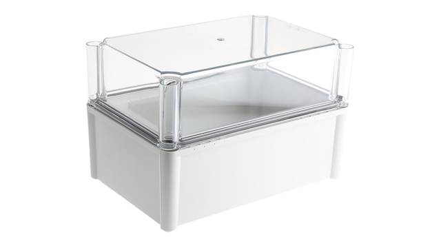Fibox SOLID PC Series Grey Transparent Lid Polycarbonate Enclosure, IP66, IP67, IK09, IK08 180 mm, 278 mm, 188 mm | PC 2819 18 T ENCLOSURE