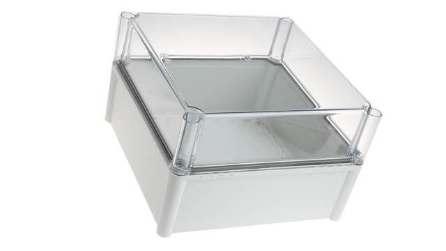 Fibox SOLID PC Series Grey Transparent Lid Polycarbonate Enclosure, IP67, IP66, IK09, IK08 180 mm, 278 mm, 278 mm | PC 2828 18 T ENCLOSURE