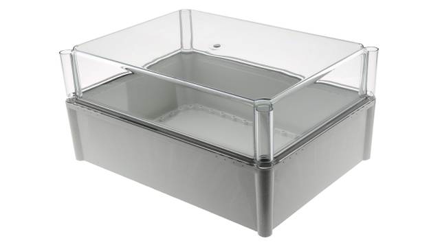 Fibox SOLID PC Series Grey Transparent Lid Polycarbonate Enclosure, IP67, IK09, IK08 180 mm, 378 mm, 278 mm | PC 3828 18 T ENCLOSURE