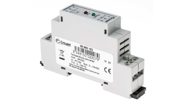 Crouzet Millenium 2 Plus Series Signal Conditioner, RTD Input, Voltage Output, 24 V dc Supply | 88950152