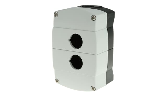 Allen Bradley Grey Plastic 800F Push Button Enclosure - 2 Hole 22 mm Diameter | 800F-2PM