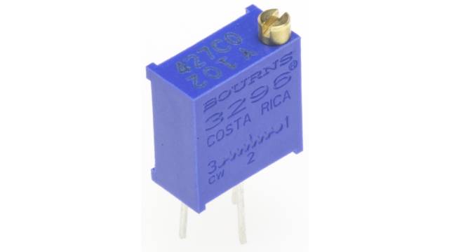 1 kΩ, Through Hole Trimmer Potentiometer, Pin 0.5 W Top Adjust Bourns, 3296 | 3296Y-1-102LF