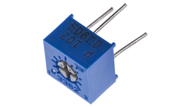 1 kΩ, Through Hole Trimmer Potentiometer, Pin 0.5 W Top Adjust Bourns, 3362 | 3362P-1-102LF