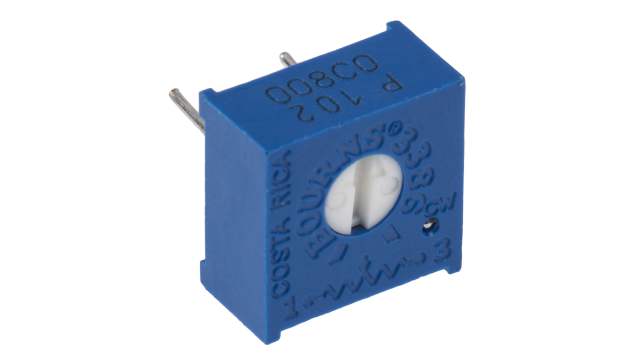 1 kΩ, Through Hole Trimmer Potentiometer, Pin 0.5 W Top Adjust Bourns, 3386 | 3386P-1-102LF