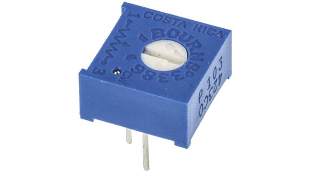10 kΩ, Through Hole Trimmer Potentiometer, Pin 0.5 W Top Adjust Bourns, 3386 | 3386P-1-103LF