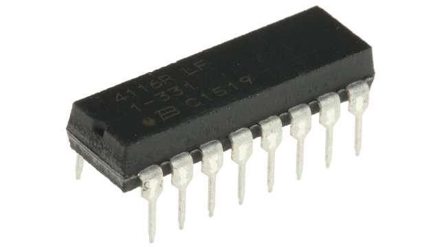 Bourns, 4100R 330 Ω 2 % ISOL Resistor Array, 8 Resistors, 2.25 W total, DIP, Solder | 4116R-1-331LF