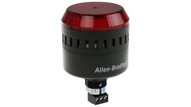 Allen Bradley 855PC Series Red Sounder Beacon, 24 V ac/dc, Panel Mount, 103dB at 1 Metre | 855PC-B24LE422