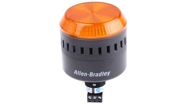 Allen Bradley 855PC Series Amber Sounder Beacon, 24 V ac/dc, Panel Mount, 103dB at 1 Metre | 855PC-B24LE522