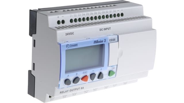 Crouzet Millenium 3 Series Logic Module, 24 V dc Supply, Relay Output, 12-Input, Analogue, Digital Input | 88970051