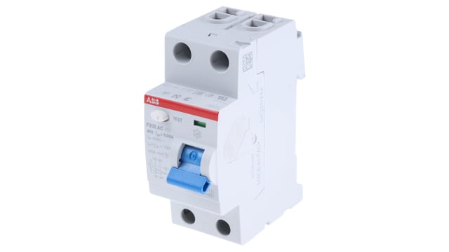 ABB F200 RCCB, 40A, 2 Pole, 30mA, Type AC, 230V ac | 2CSF202001R1400  F202 AC-40/0,03