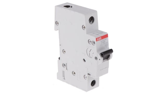 ABB ComPact Home SH200 Miniature Circuit Breaker, 1-Pole, 6 A, Type B, 400 V ac AC, 60 V DC, 6 kA Breaking Capacity | 2CDS211001R0065  SH201-B6