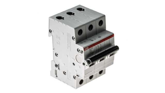 ABB ComPact Home SH200 Miniature Circuit Breaker, 3-Pole, 6 A, Type C, 440 V AC, 6 kA Breaking Capacity | 2CDS213001R0064  SH203-C6