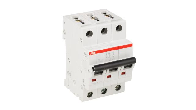 ABB ComPact Home SH200 Miniature Circuit Breaker, 3-Pole, 10 A, Type C, 440 V AC, 440 V DC, 6 kA Breaking Capacity | 2CDS213001R0104  SH203-C10