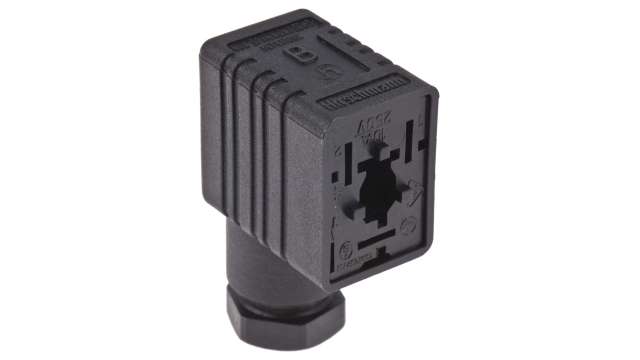 Hirschmann GM 2P+E DIN 43650 B, Female Solenoid Valve Connector, 250 V Voltage | 934456100 GM 216 NJ schwarz