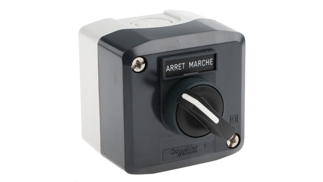 Schneider Electric Stay Put Control Station Switch - 1 NO, Polycarbonate, Black | XALD132