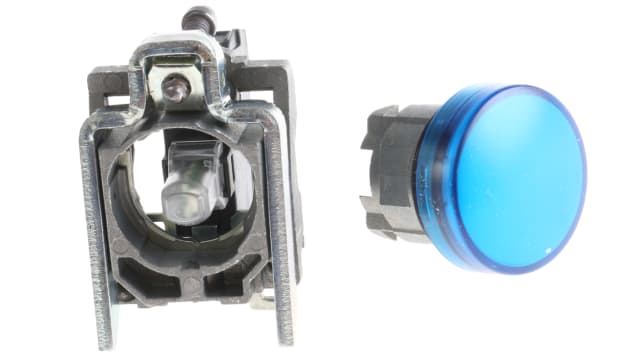 Schneider Electric, Harmony XB4, Panel Mount Blue Universal LED Pilot Light, 22mm Cutout, IP66, IP67, IP69(IP69K), | XB4BVB6