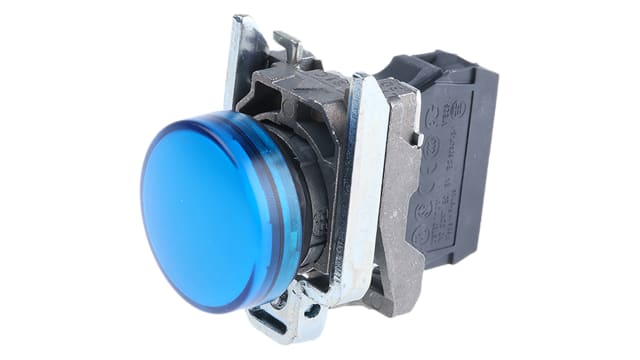 Schneider Electric, Harmony XB4, Panel Mount Blue Universal LED Pilot Light, 22mm Cutout, 240V ac | XB4BVM6