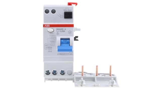 ABB DDA 200 A RCD Switch, 40A, 3 Pole, 30mA, Type A, 230 → 400V | 2CSB203101R1400 - DDA203A-40/0,03