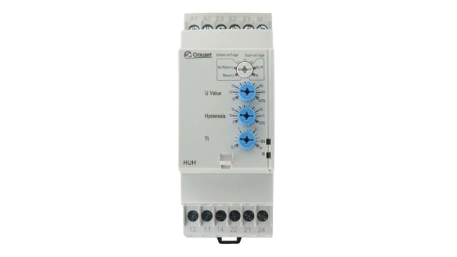 Crouzet Voltage Monitoring Relay, DPDT, 15 → 600 V, DIN Rail | 84872130