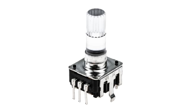 TE Connectivity 24 ppr Pulse Incremental Mechanical Rotary Encoder with a 6.8 mm Knurl Shaft (Not Indexed), Through Hole | DPL12SV2424A25K3