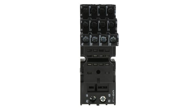 Finder 94 14 Pin 250V ac DIN Rail Relay Socket, for use with 55.34, 85.04, 55.32 Series Relay | 94.040SMA