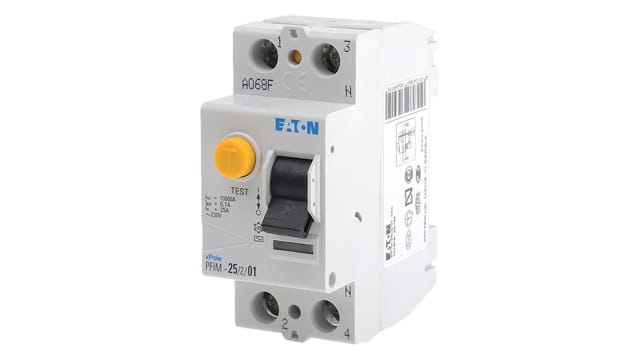 Eaton RCCB, 25A, 1+N Pole, 100mA, Type AC | 235391 PFIM-25/2/01-MW
