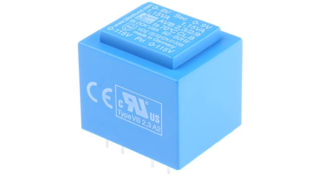 Block 2 x 9 V 2 Output Pin PCB Transformer, VDE 0570 part 2-1, DIN EN 61558-2-1, DIN EN 61558-2-6, IEC 61558-2-1, VDE | AVB2.3/2/9