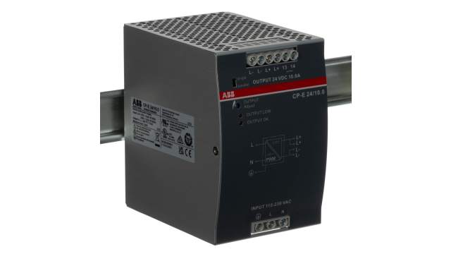 ABB CP-E Switched Mode DIN Rail Power Supply, 90 → 132 V ac,186 → 264 V ac / 210 → 370V dc ac, dc | 1SVR427035R0000  CP-E 24/10.0