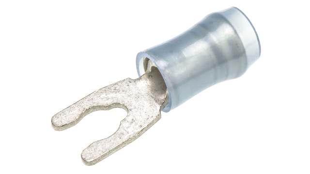 TE Connectivity, PIDG Insulated Crimp Spade Connector, 16 AWG to 14 AWG, M3.5 Stud Size Nylon, Blue | 52935