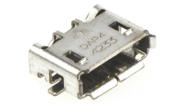 TE Connectivity Right Angle, Surface Female- 1 Port Type Micro USB Type AB USB Connector USB 2.0 | 1981584-1