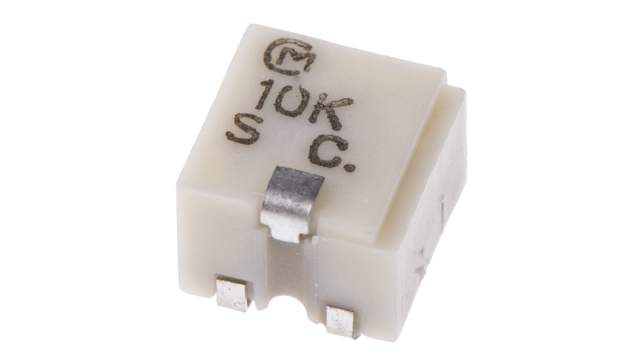 10 kΩ, Surface Mount Trimmer Potentiometer, J-Hook 0.25 W Top Adjust Bourns, PVG5 | PVG5A103C03R00