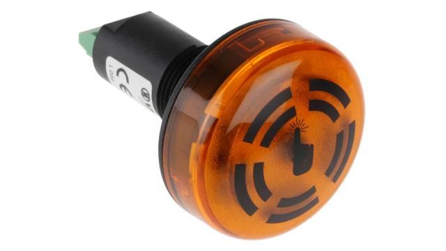 Werma 450 Series Yellow Buzzer Beacon, 24 V dc, IP65, Panel Mount, 80dB at 1 Metre | 450.300.55