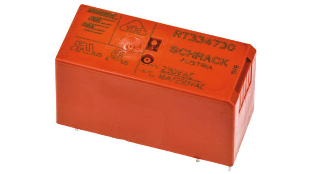 TE Connectivity PCB Mount Power Relay, 230V ac Coil, 16A Switching Current, SPST | RT334730