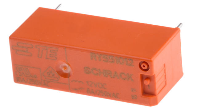 TE Connectivity PCB Mount Power Relay, 12V dc Coil, 8A Switching Current, SP-NC | RY551012