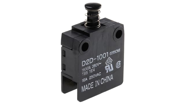 Omron Door Micro Switch Plunger, SPST 16 A IP40, 85 °C, -25 °C | D2D-1001
