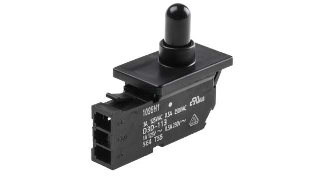 Omron Door Micro Switch, SPDT Plunger 500 A IP40, 60 °C, -30 °C | D3D-113