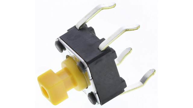 Omron Yellow Plunger Tactile Switch, SPST 50 mA @ 24 V dc 3mm Through Hole | B3F-1052