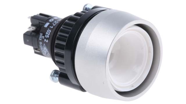 EAO 14 Series Illuminated Push Button Switch, Latching, Panel, 22.5 mm Cutout, SPDT, IP67, 24 V 250 V | 14-271.0252 + 704.600.1