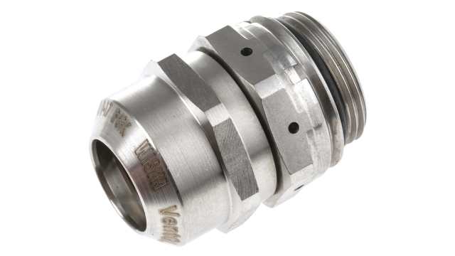 VentGLAND Series Metallic Stainless Steel Cable Gland, M25 Thread, 9mm min., 17mm max., IP68, IP69K | ESSVG 25